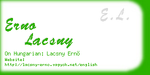 erno lacsny business card